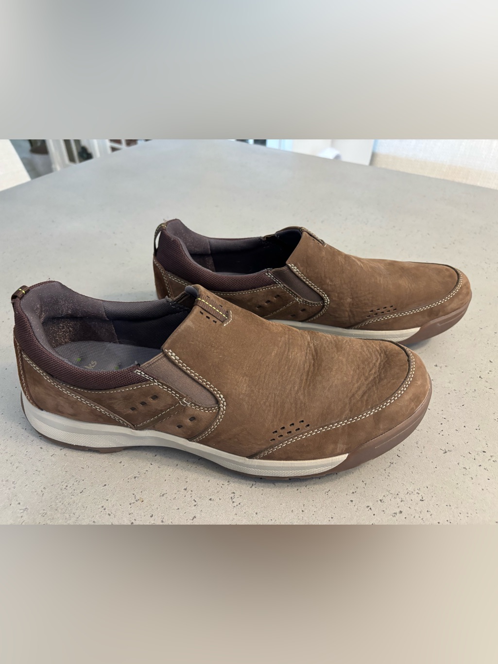 Clarks Brown Leather Slip-On Casual Loafers